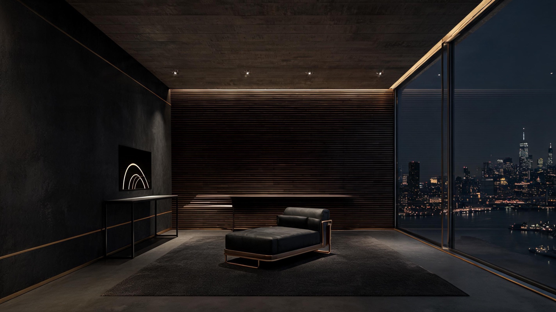 Design rendering of a private Fort Lee recovery suite overlooking the Hudson and the Manhattan skyline
